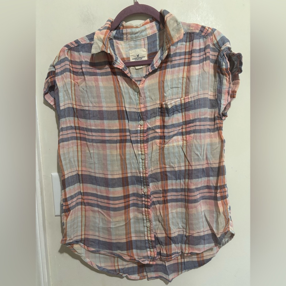 American Eagle Outfitters Multicolor Plaid Shirt - Picture 1 of 5